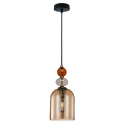 Lampa wisząca bursztynowa 1xE27 LP-2004/1P M AM