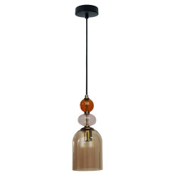 Lampa wisząca bursztynowa 1xE27 LP-2004/1P M AM