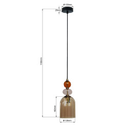 Lampa wisząca bursztynowa 1xE27 LP-2004/1P M AM