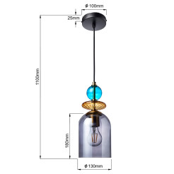 Lampa wisząca dymna 1xE27 LP-2004/1P M SM