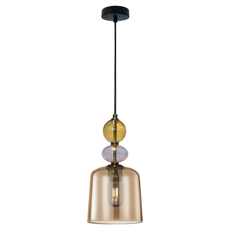 Lampa wisząca bursztynowa 1xE27 LP-2004/1P S AM
