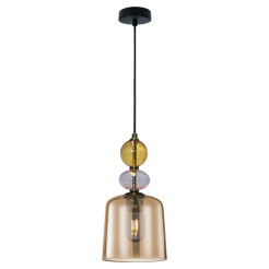 Lampa wisząca bursztynowa 1xE27 LP-2004/1P S AM