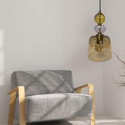 Lampa wisząca bursztynowa 1xE27 LP-2004/1P S AM