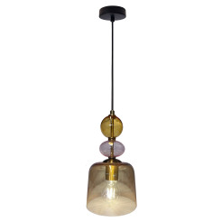 Lampa wisząca bursztynowa 1xE27 LP-2004/1P S AM