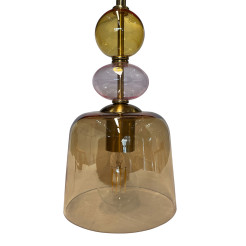 Lampa wisząca bursztynowa 1xE27 LP-2004/1P S AM