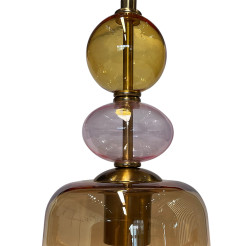 Lampa wisząca bursztynowa 1xE27 LP-2004/1P S AM