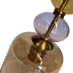 Lampa wisząca bursztynowa 1xE27 LP-2004/1P S AM