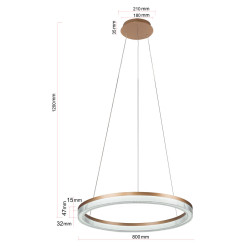 Lampa wisząca Cristal Triangle złoto - transparentna LED CCT LP-033/1P L GD Cr Tria