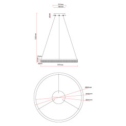 Lampa wisząca Cristal Triangle złoto - transparentna LED CCT LP-033/1P L GD Cr Tria