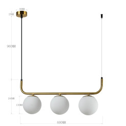 Lampa wisząca złota 3xE14 LP-005/3L GD