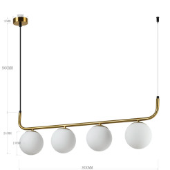Lampa wisząca złota 4xE14 LP-005/4L GD