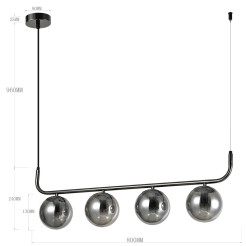Lampa wisząca grafitowa 3xE14 LP-005/4L grafit