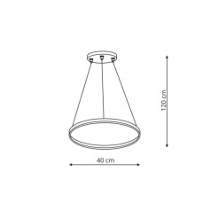 Lampa wisząca 40 cm czarna LED CCT LP-909/1P S BK CCT