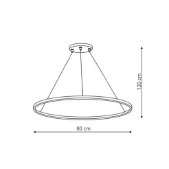 Lampa wisząca 80 cm czarna LED CCT LP-909/1P L BK CCT