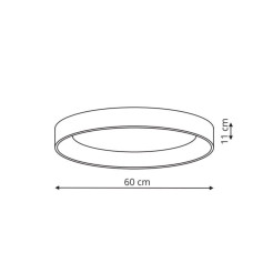 Plafon 60 cm czarny LED CCT LP-049/1C BK CCT