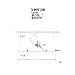 Plafon 60 cm złoty LED CCT LP-049/1C GD CCT