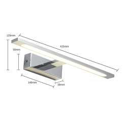 Kinkiet chrom 41cm IP44 LED CCT GS-LWB-12W CH CCT
