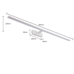 Kinkiet XXL biały 96cm IP44 LED CCT GS-LWB-32W WH CCT