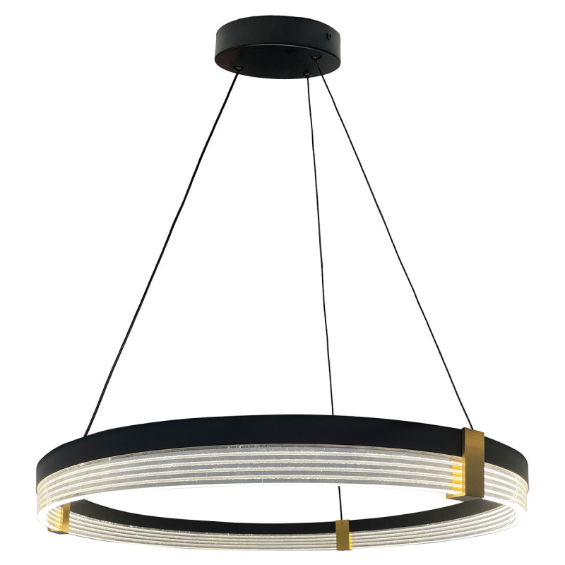 Lampa wisząca Triangle 80 cm czarno-transparentna LED CCT LP-0407/1P L BK Triangle