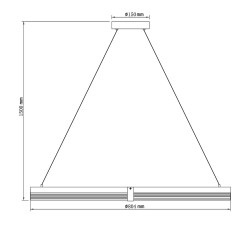 Lampa wisząca Triangle 80 cm czarno-transparentna LED CCT LP-0407/1P L BK Triangle