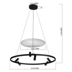Lampa wisząca czarna LED 4000K LP-907/1P BK