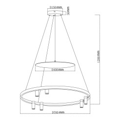 Lampa wisząca czarna LED 4000K LP-907/1P BK