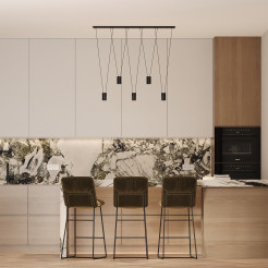 Lampa wisząca czarna 5xGU10 LP-432/5P BK