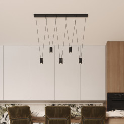 Lampa wisząca czarna 5xGU10 LP-432/5P BK