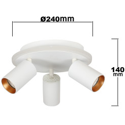 Plafon 3 okrągły biały 3xGU10 LED CCT LP-0612/3C Round WH