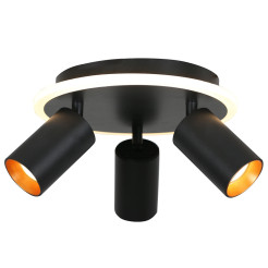 Plafon 3 okrągły czarny 3xGU10 LED CCT LP-0612/3C Round BK