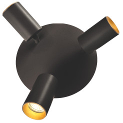 Plafon 3 okrągły czarny 3xGU10 LED CCT LP-0612/3C Round BK