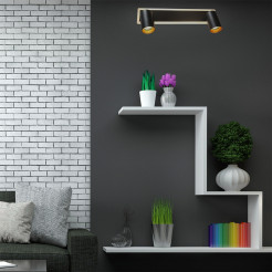 Spot 2 czarny 2xGU10 LED CCT LP-0612/2WS BK