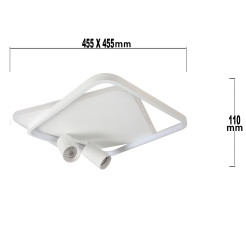 Plafon 2 kwadratowy biały 2xGU10 LED CCT LP-0612/2C Square WH