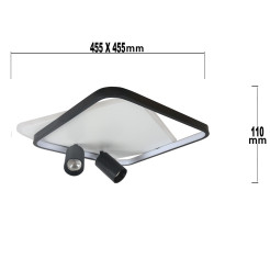 Plafon 2 kwadratowy czarny 2xGU10 LED CCT LP-0612/2C Square BK