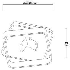 Plafon 2 kwadratowy czarny 2xGU10 LED CCT LP-0612/2C Square BK
