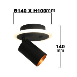 Spot 1 czarny 1xGU10 LED CCT LP-0612/1WS BK
