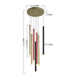 Lampa wisząca 7 kolor mix 7xG9 LP-894/7P MIXED