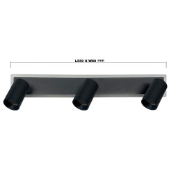 Spot 3 czarny 3xGU10 LED CCT LP-0612/3WS BK