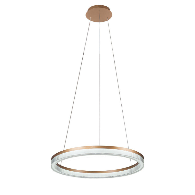 Lampa wisząca Cristal Triangle złoto - transparentna LED CCT LP-033/1P S GD Cr Tria