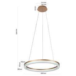 Lampa wisząca Cristal Triangle złoto - transparentna LED CCT LP-033/1P S GD Cr Tria