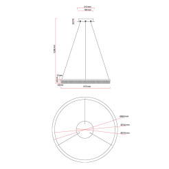 Lampa wisząca Cristal Triangle złoto - transparentna LED CCT LP-033/1P S GD Cr Tria