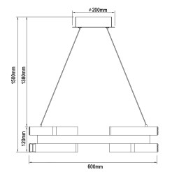 Lampa wisząca złota LED CCT LP-1810/1P GD