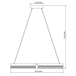 Lampa wisząca Triangle 60 cm czarno-transparentna LED CCT LP-0407/1P M BK Triangle