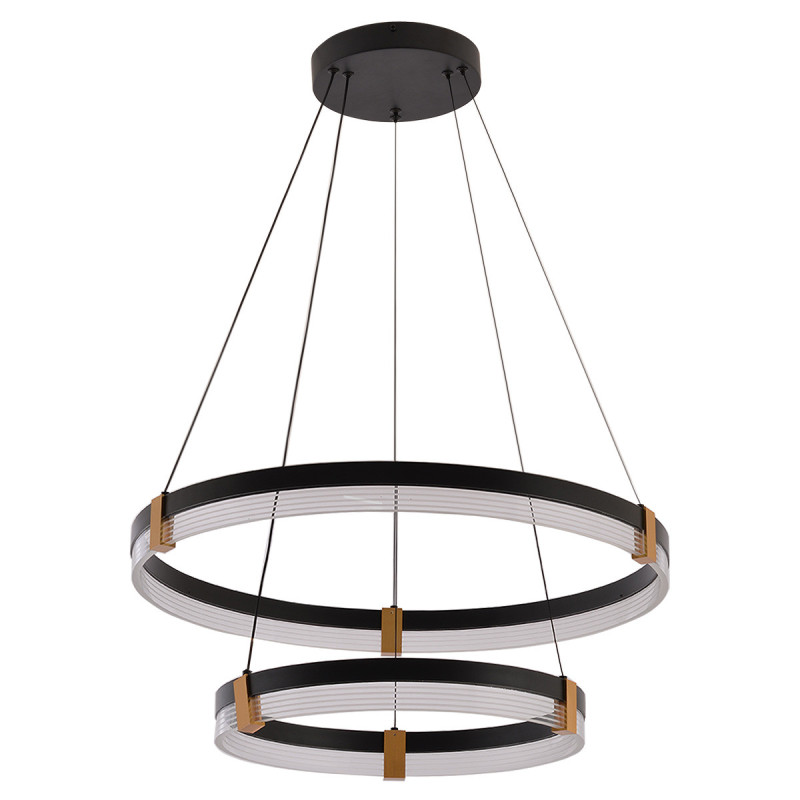 Lampa wisząca 60 cm 40 cm czarno-transparentna LED CCT LP-0407/2P BK
