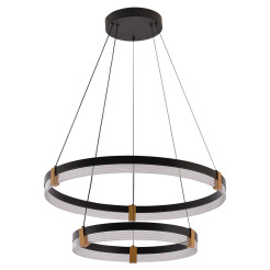 Lampa wisząca 60 cm 40 cm czarno-transparentna LED CCT LP-0407/2P BK