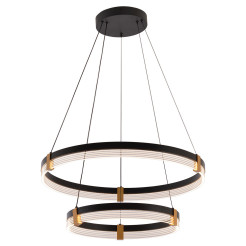 Lampa wisząca 60 cm 40 cm czarno-transparentna LED CCT LP-0407/2P BK
