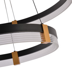 Lampa wisząca 60 cm 40 cm czarno-transparentna LED CCT LP-0407/2P BK