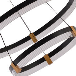 Lampa wisząca 60 cm 40 cm czarno-transparentna LED CCT LP-0407/2P BK