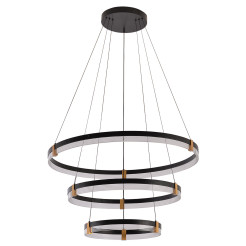 Lampa wisząca 80 cm 60 cm 40 cm czarno-transparentna LED CCT LP-0407/3P BK