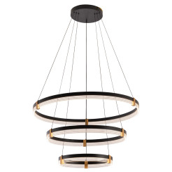 Lampa wisząca 80 cm 60 cm 40 cm czarno-transparentna LED CCT LP-0407/3P BK